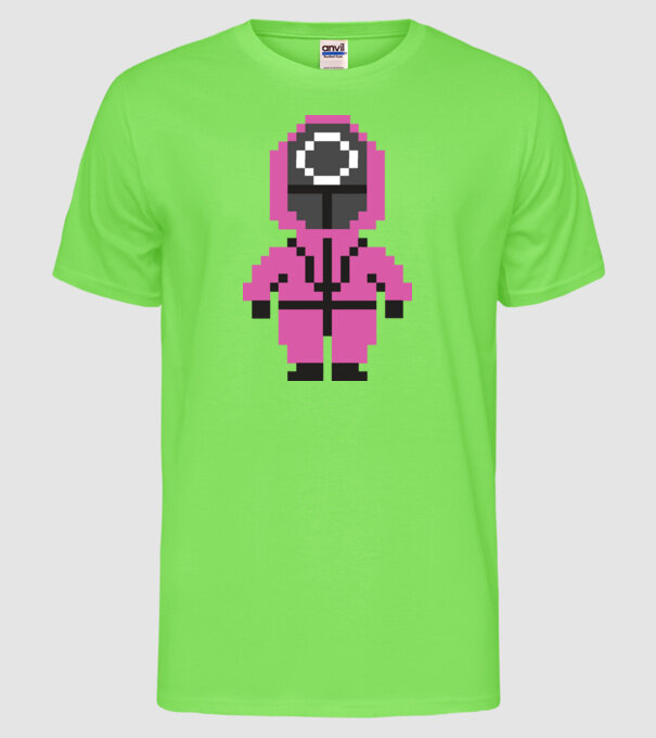 squid game pixel model verde neon pe tricou
