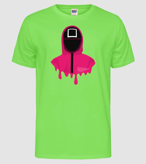squid game square model verde neon pe tricou