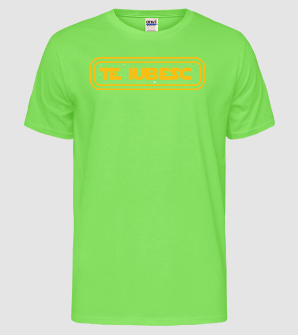 Starwars couple shirt model verde neon pe tricou