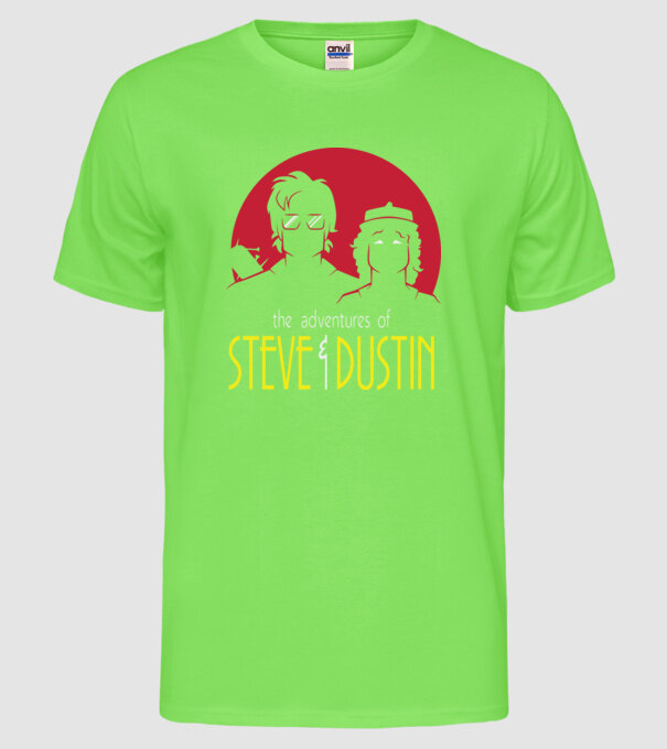 steve and dustin model verde neon pe tricou