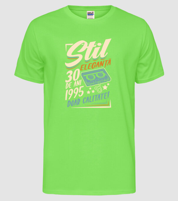 Stil eleganta 1995 model verde neon pe tricou