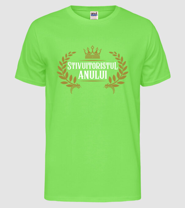 Stivuitoristul anului model verde neon pe tricou