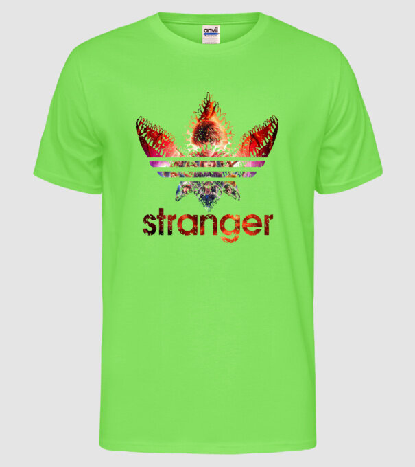 stranger logo poster model verde neon pe tricou