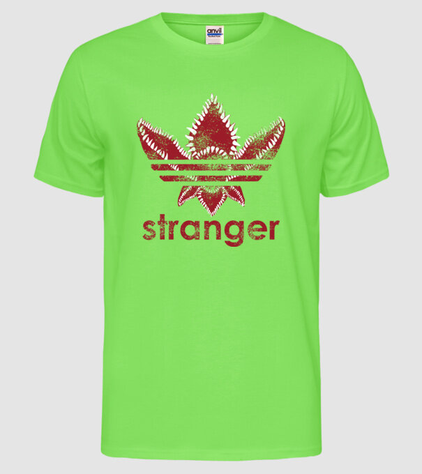 stranger things logo model verde neon pe tricou