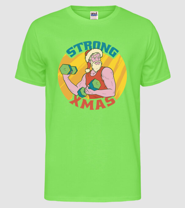 strong xmas model verde neon pe tricou