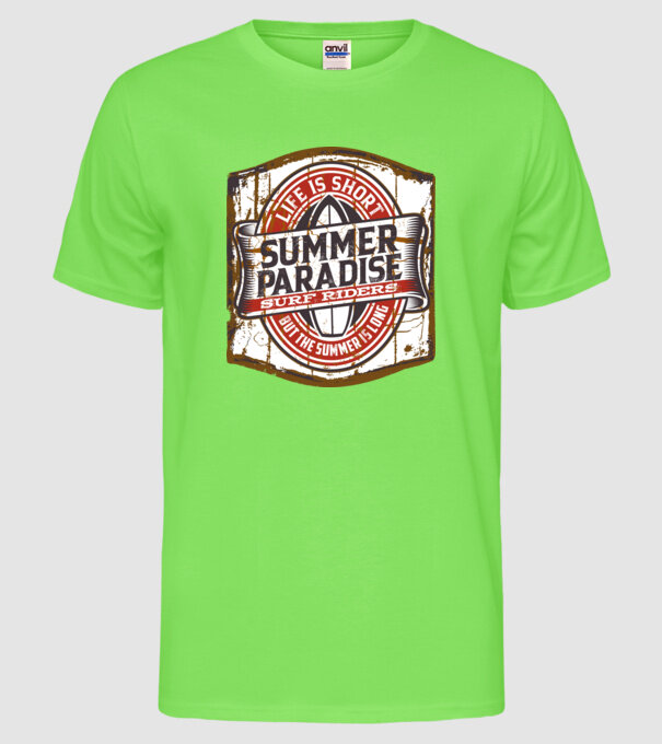 Summer Paradise model verde neon pe tricou
