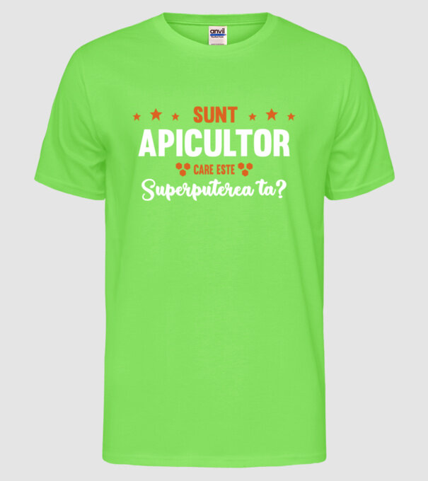 Sunt apicultor, care este superputerea ta? model verde neon pe tricou