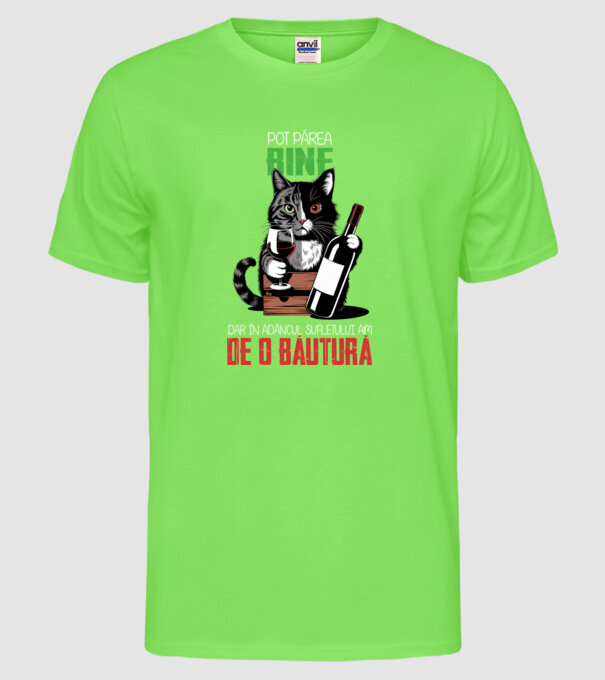 sunt bun pentru o băutură Negru model verde neon pe tricou
