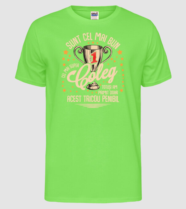 sunt cel mai bun coleg model verde neon pe tricou