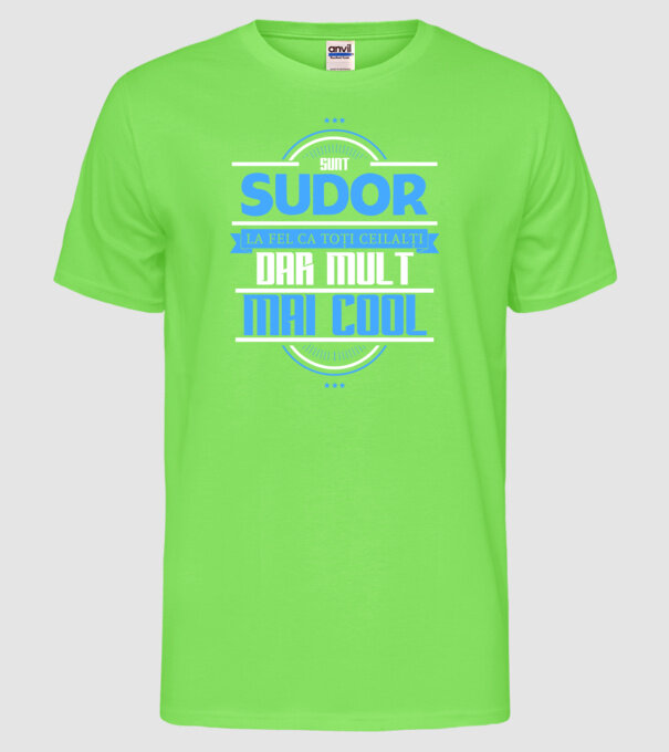 Sunt sudor, la fel ca toți ceilalți, dar mult mai cool model verde neon pe tricou