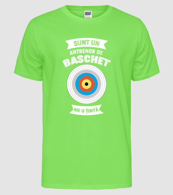 sunt un antrenor de baschet, nu o țintă model verde neon pe tricou