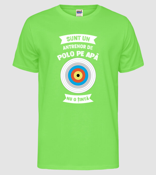 sunt un antrenor de Polo pe apă, nu o țintă model verde neon pe tricou