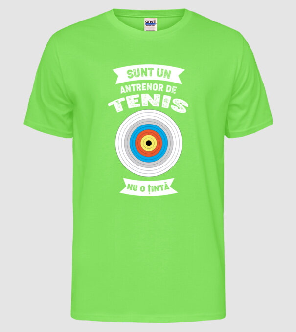 sunt un antrenor de tenis, nu o țintă model verde neon pe tricou