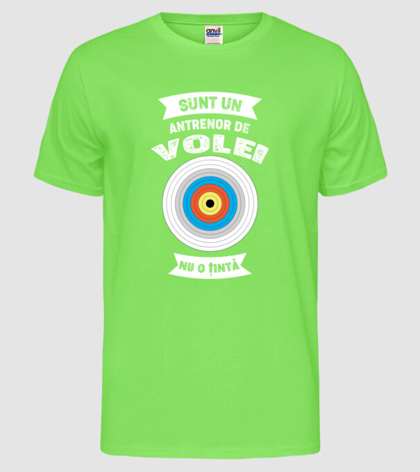 sunt un antrenor de volei, nu o țintă model verde neon pe tricou