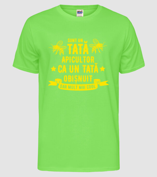 sunt un tată apicultor, ca un tată obișnuit, dar mult mai cool model verde neon pe tricou