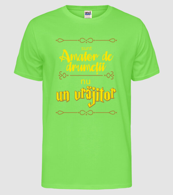 Sunt amator de drumeții, nu un vrăjitor model verde neon pe tricou