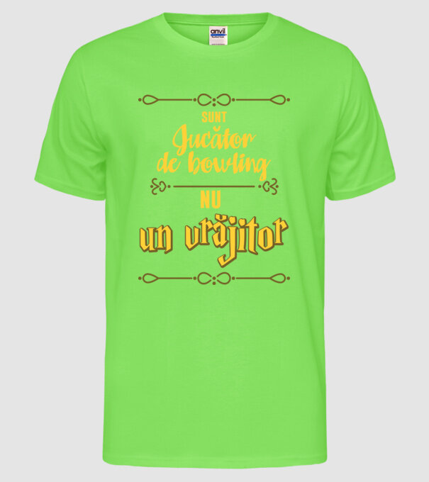 Sunt jucător de bowling, nu un magician model verde neon pe tricou