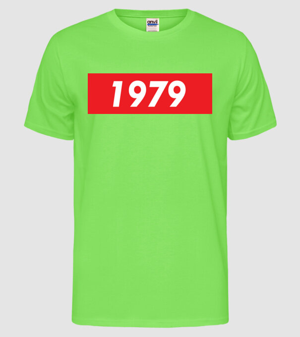 Supreme Birthday 1979 model verde neon pe tricou