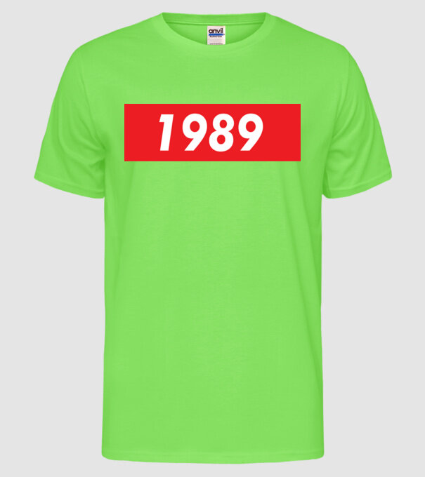 Supreme Birthday 1989 model verde neon pe tricou