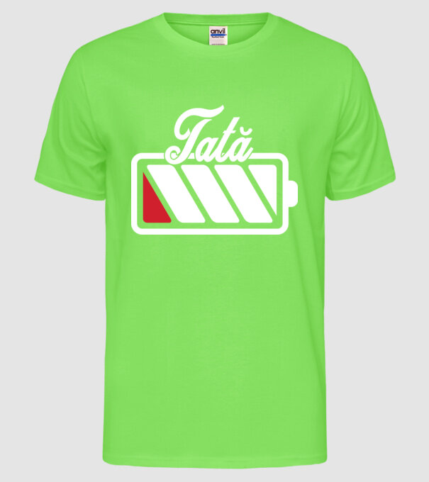 Tată la încărcat model verde neon pe tricou