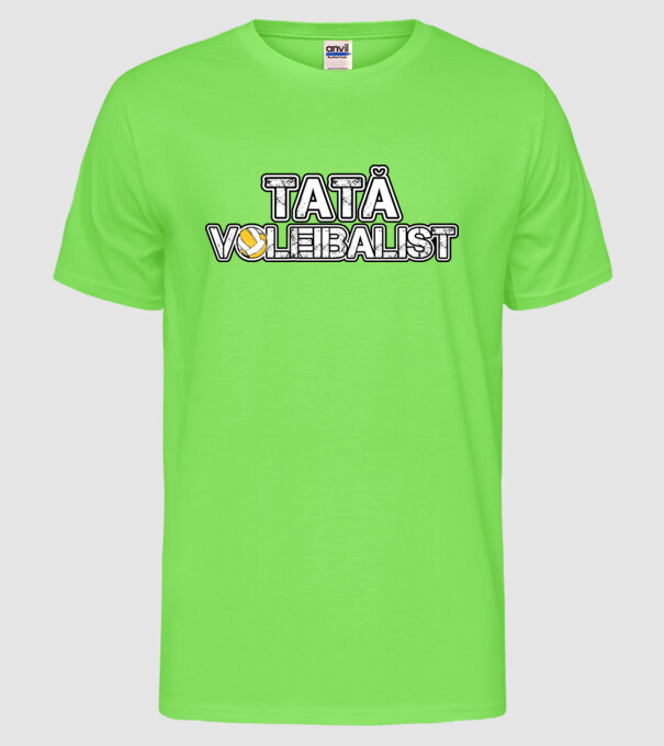 tată voleibalist model verde neon pe tricou
