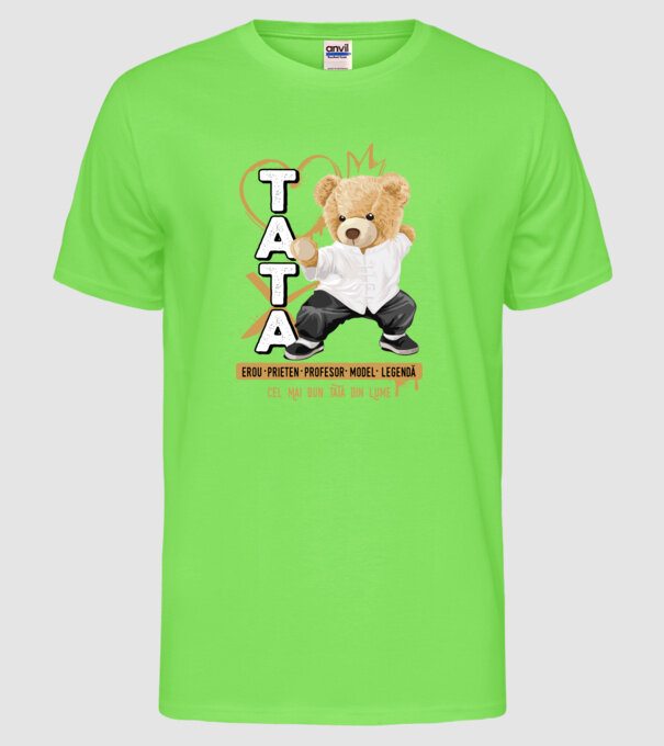 Tati Teddy model verde neon pe tricou