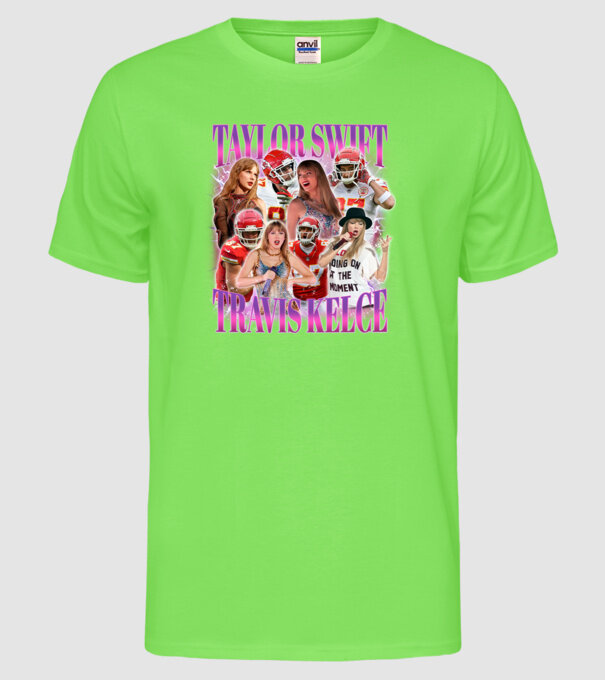 Taylor Swift ERAS Travis Kelce bootleg model verde neon pe tricou