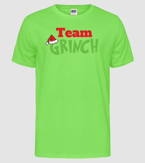 Team Grinch model verde neon pe tricou