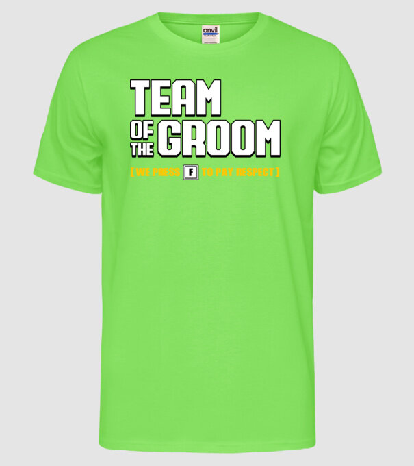 Team of the Groom model verde neon pe tricou