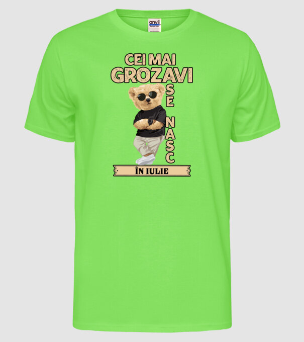 Teddy cel cool iulie model verde neon pe tricou