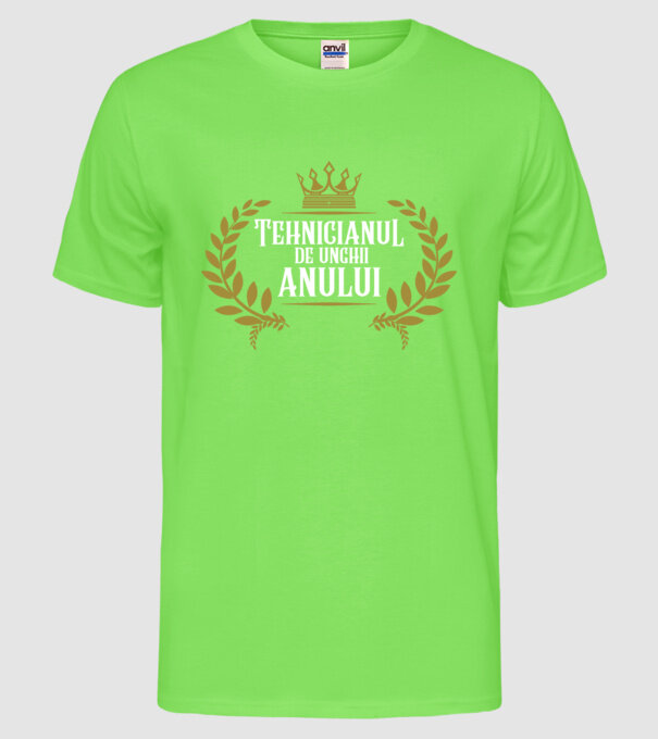 Tehnicianul de unghii al anului model verde neon pe tricou