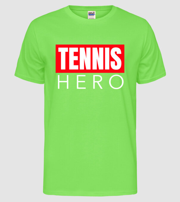 TENNIS HERO model verde neon pe tricou