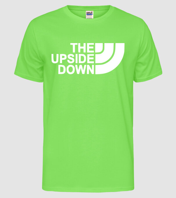 the upside down model verde neon pe tricou