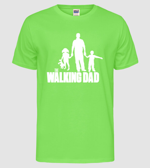 The Walking Dad model verde neon pe tricou