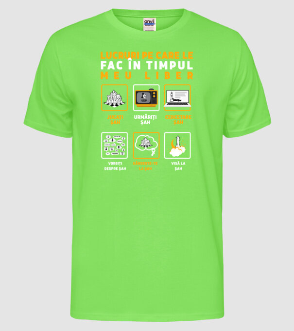 Things I do in my spare time EN model verde neon pe tricou