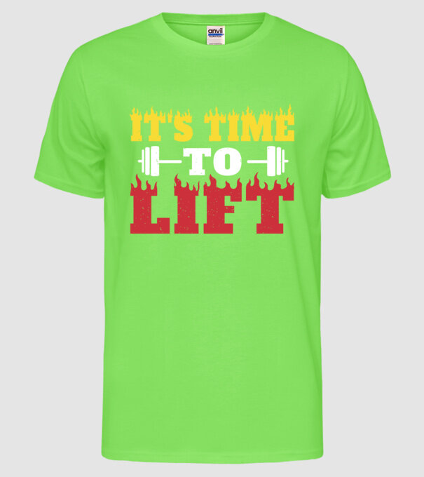 Time to lift model verde neon pe tricou