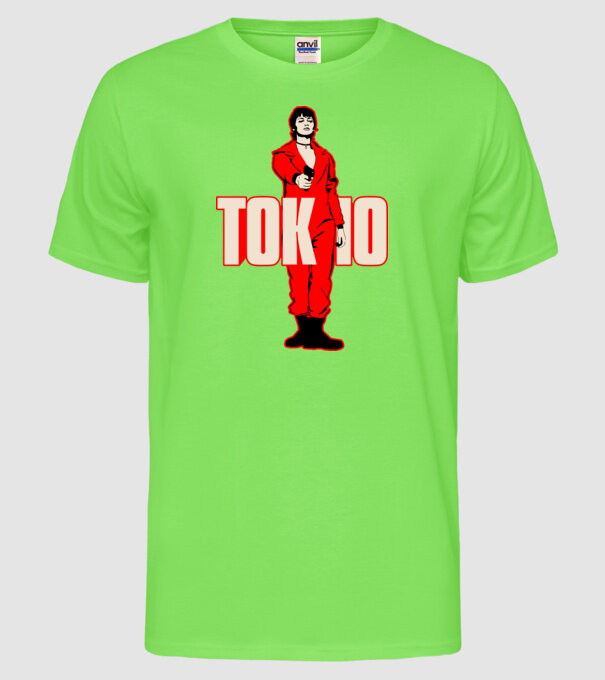 tokyo la casa de papel model verde neon pe tricou