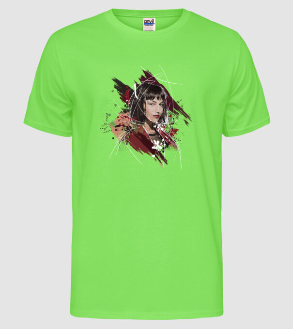 tokyo poster model verde neon pe tricou