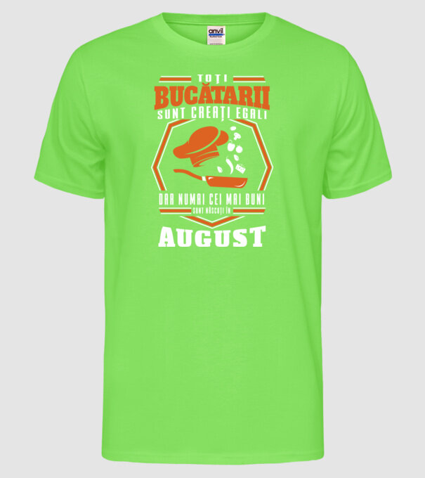 Toți bucătarii sunt creați egali August model verde neon pe tricou