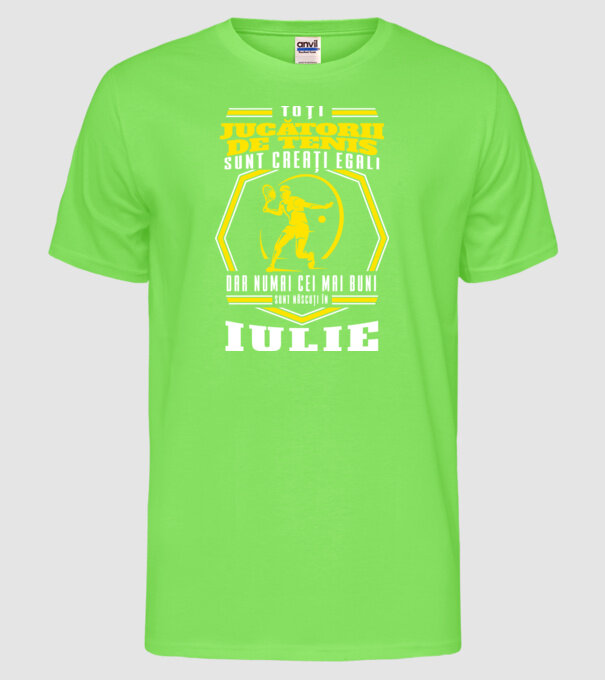 Toți jucătorii de tenis sunt creați egali iulie model verde neon pe tricou