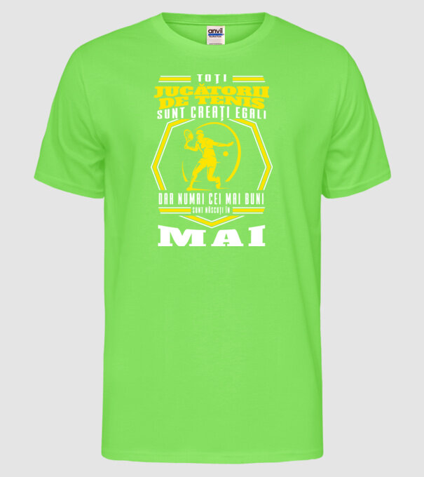 Toți jucătorii de tenis sunt creați egali mai model verde neon pe tricou