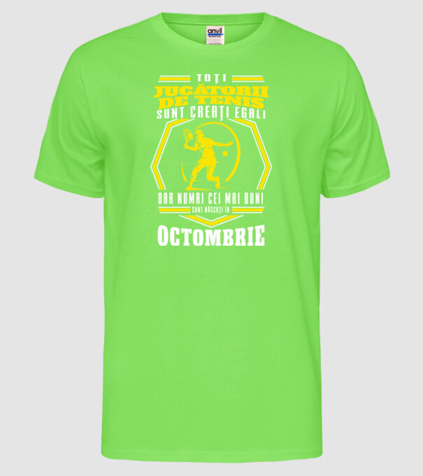 Toți jucătorii de tenis sunt creați egali octombrie model verde neon pe tricou