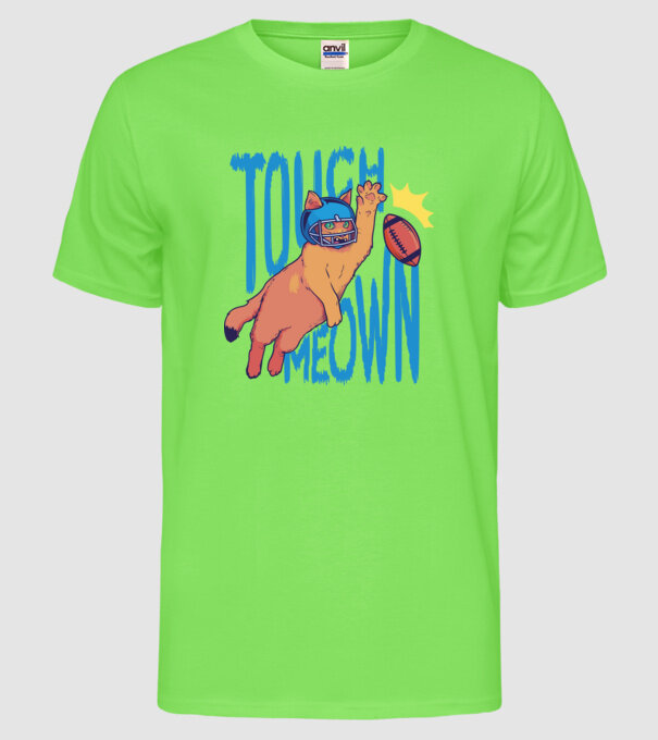 Touch Meow model verde neon pe tricou