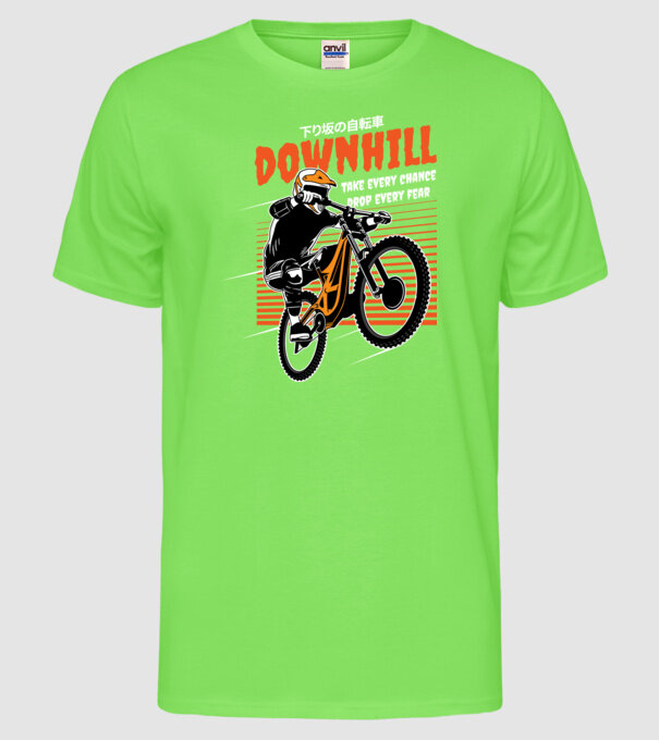 TR Downhill model verde neon pe tricou