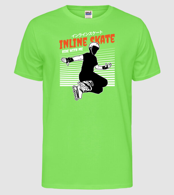 TR inlineskate model verde neon pe tricou