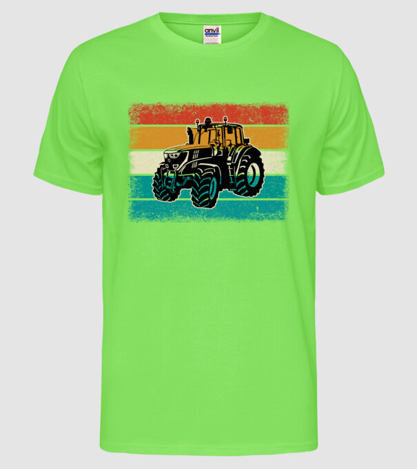 TRACTOR model verde neon pe tricou