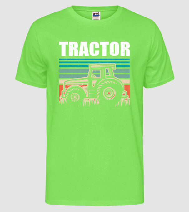 TRACTOR model verde neon pe tricou
