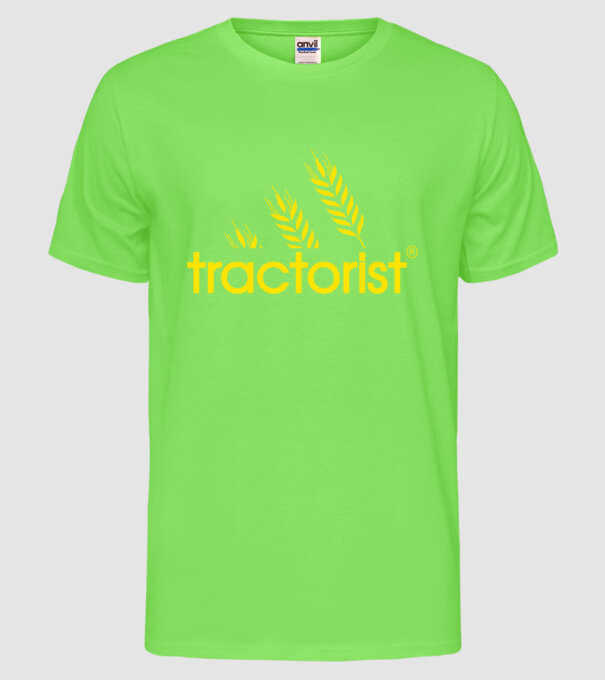tractorist model verde neon pe tricou