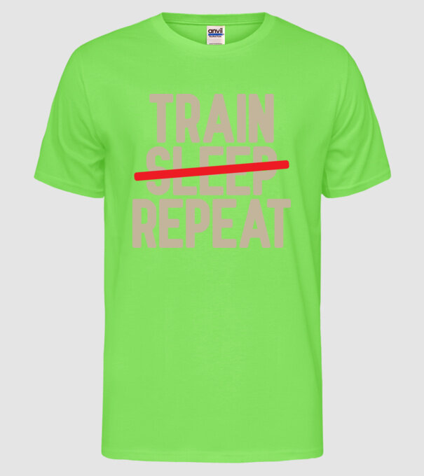 Train repeat model verde neon pe tricou