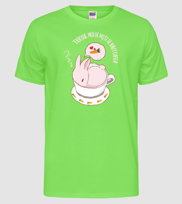tricoul meu de Paște de băut cafea model verde neon pe tricou